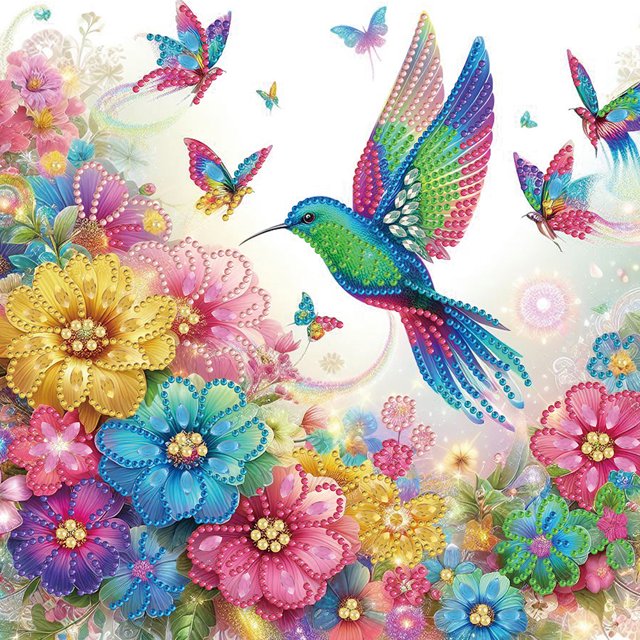 5D DIY Con Forma Especial Parcial Colibrí 30x30cm