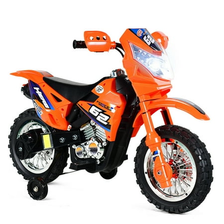 Costway Kids Ride On Motorcycle with Training Wheel 6V Battery Powered Electric