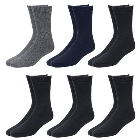 Falari 6-Pack Men's Heavy Duty Work Thermal Wool Socks for Cold