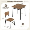 thumbnail image 5 of Resenkos Dining Table Set,Dining Table Chairs Set3 Piece Dining Table Set for 2 Wood Square Table with Metal Frame-Brown, 5 of 5
