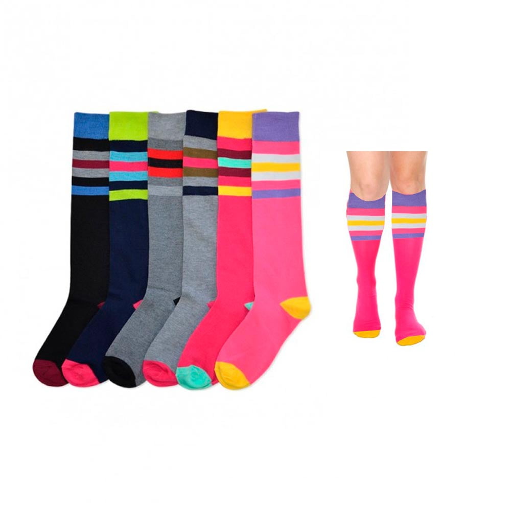 Buy 12 Pairs Knee High School Uniform Socks Stripes Dance Womens Girls