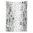 thumbnail image 3 of Ambesonne Modern Tablecloth Rectangular Table Cover, Mathematic Numbers Image, 52"x70", Black and White, 3 of 4