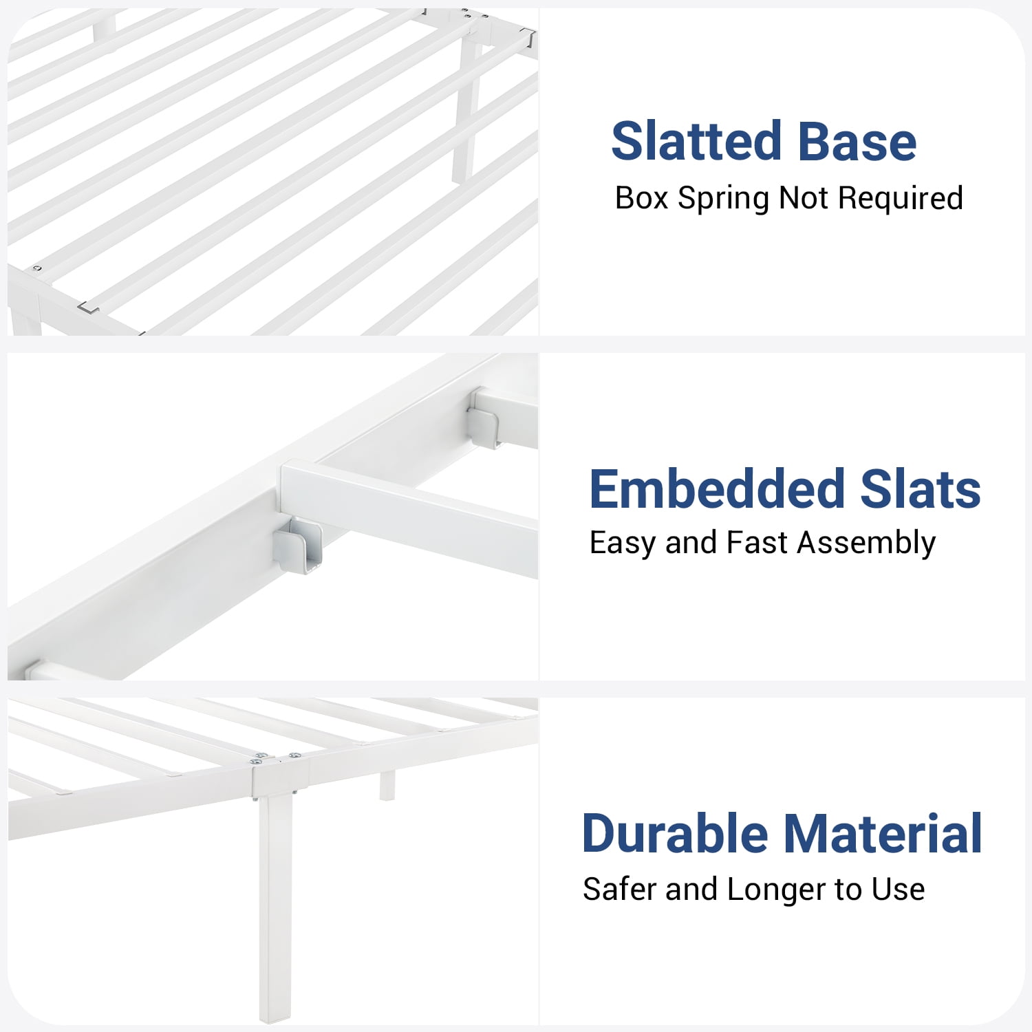 Allewie Twin Size Vintage Metal Bed Frame with Butterfly Pattern Design Headboard & Footboard, White