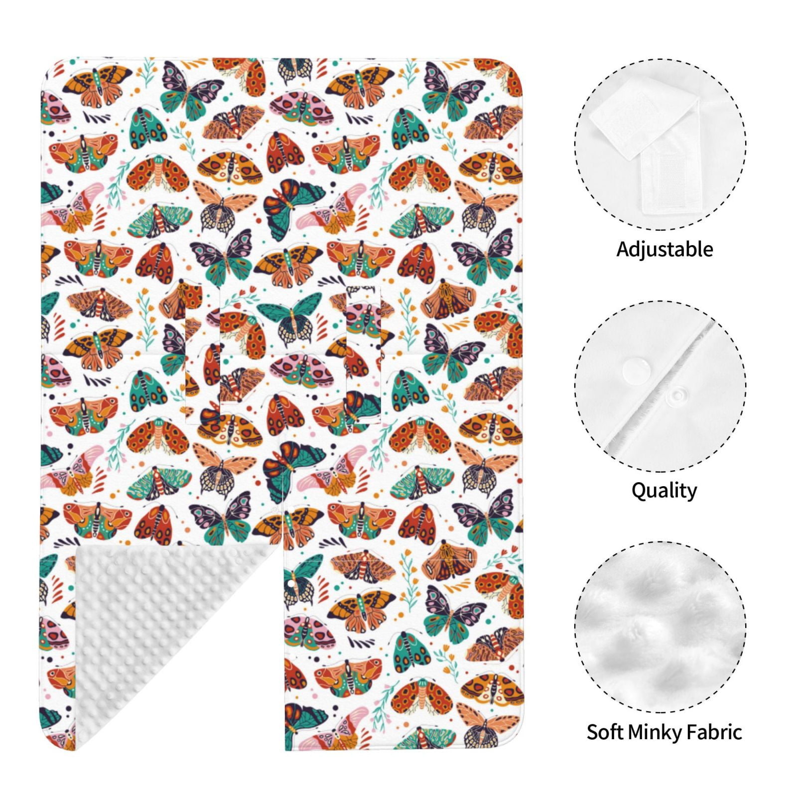 Naloa Colorful Butterfly Baby Car Seat Cover, Breathable Baby Carrier Cover, Multiuse Baby Carrier Cover & Nursing Breastfeeding Cover
