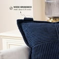 thumbnail image 2 of Topfinel 2 Piece Wide Side Pillowcase with Splicing,, Fall Winter Super Soft Corduroy Sofa Pillowcase Decorative Texture Pillow, Navy, 20x20 Inches, 2 of 5