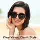 thumbnail image 3 of Gafas de sol Dollger polarizadas a la moda, oversize, estilo ojo de gato, negras, 3 of 7