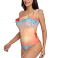 thumbnail image 3 of Picia The Sunset of Dandelion Pattern Women's One Piece Swimsuits,One Shoulder Swimwear Asymmetric ,Ruffle Monokinis Bathing Suits,High Waisted Flattering Bathing Suits-, 3 of 8