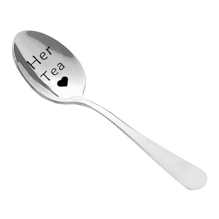 

AdXKenry Tableware Holder Engraved Spoon Wonderful Present For Lover Couple And Girlfriend Boyfriend Tableware Coffee Spoons With Engraving