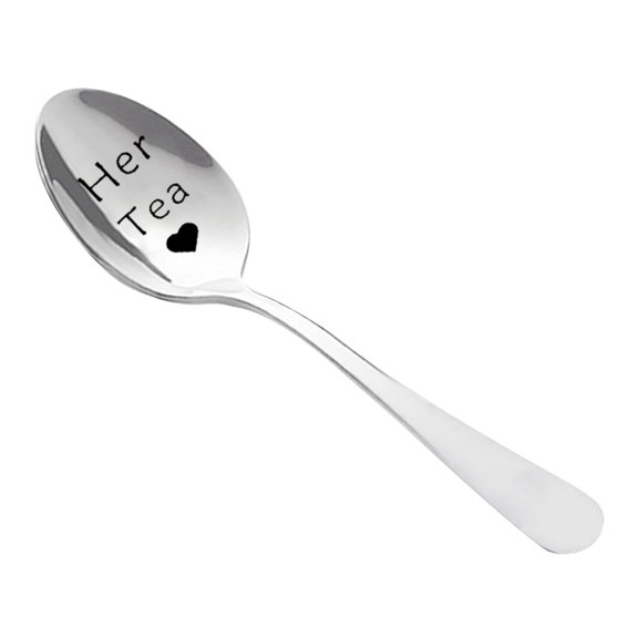 BMYJ Engraved Coffee Spoons Personalized Tableware Engraved Spoon Wonderful Romantic Present for Lover Couple Girlfriend Boyfriend Cute Tea Spoon Tabletop Utensil Gift for Anniversary Daily Use