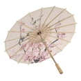 thumbnail image 2 of Parasol Umbrella, Handcrafted Bamboo Paper Umbrella with Bird & Pink Floral designs, for decorations for Home, Wedding decorations for Reception, Cherry Themed Party decorations, 2 of 3