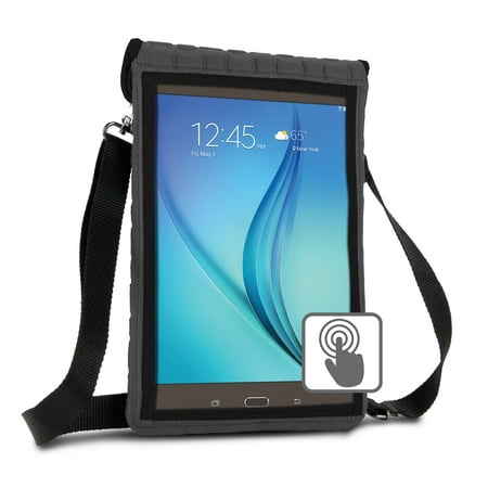 10 Inch Tablet Case Holder Neoprene Sleeve Cover by USA Gear (Grey) Built-in Screen Protector & Carry Strap - Fits Samsung Galaxy Tab A 10.1, Insignia FLEX 10.1, Acer ICONIA ONE 10, more 10