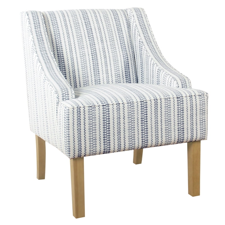 HomePop Classic Swoop Arm Accent Chair, Blue Striped photo 7