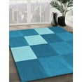 thumbnail image 2 of Ahgly Company Indoor Round Patterned Bright Turquoise Blue Area Rugs, 5' Round, 2 of 6