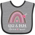 thumbnail image 3 of Inktastic Gigi and Papa Love Me Rainbow Girls Baby Bib, 3 of 4