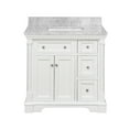 thumbnail image 4 of Sydney 36" Bathroom Vanity with White Cabinet and Carrara Marble Top, 4 of 6