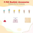 thumbnail image 6 of OLAKIDS Wooden Grocery Store Marketplace Toy, Supermarket Pretend Play, Extra Storage 6 Ice Creams Scales Bells Chalkboards, Fun Indoor Farmer's Market Stand Set Gift for Ages 3+, 6 of 9