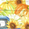 thumbnail image 3 of Fall Shower Curtain for Bathroom, Farm Vintage Blue Truck Pumpkin Sunflower Autumn Maple Leaves on Rustic Wooden Planks Thanksgiving Fabric Bathroom Decor Set with Shower Curtain Hooks, 72x79 Inch, 3 of 5
