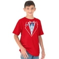 thumbnail image 4 of American Flag Tuxedo Funny July 4th Boys Kids T Shirt Tees Tops Teen Brisco Brands S, 4 of 6