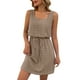 thumbnail image 1 of Vestido informal sin mangas con cordón y estampado hueco para mujer, 1 of 4