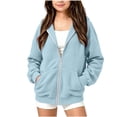 thumbnail image 2 of Girls Hoodies Sweatshirt Casual Long Sleeve Hooded Outwear Jackets with Pockets, 2 of 8