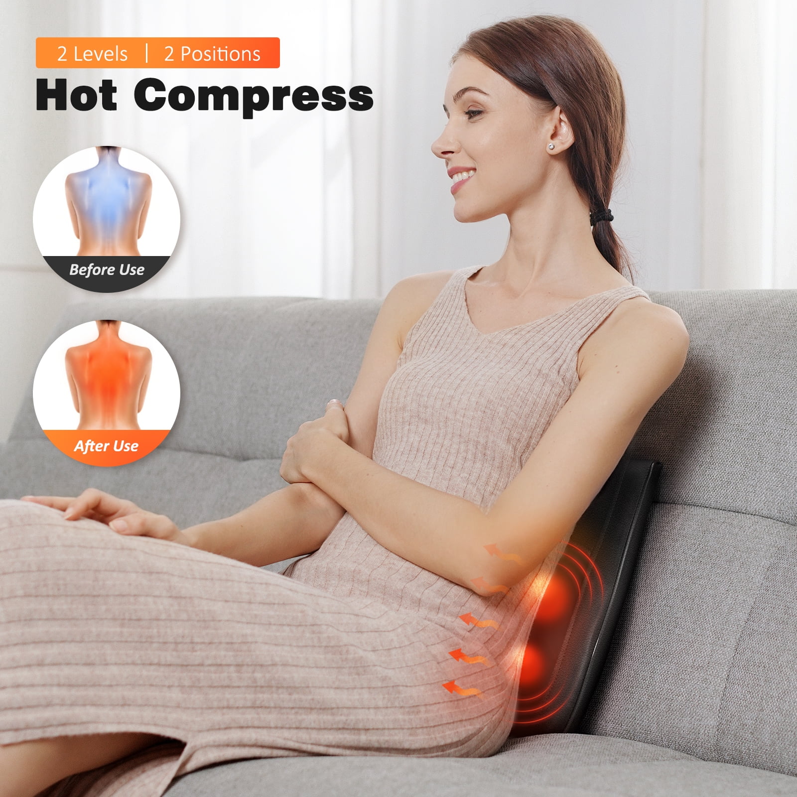 COSYSKY Neck and Back Massager with Heat, 3D Deep-Kneading Shiatsu Massager for Neck and Back, Black — Gift for Mom or Dad