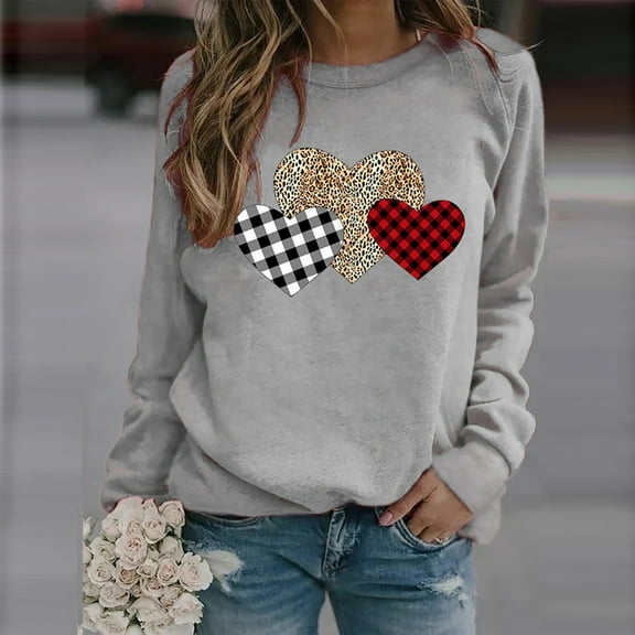 Munlar Womens Cardigan Sweaters,Women's Fashion Long Sleeve Love Printed Sweatershirt Loosen Sweater Sweatershirts