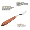 thumbnail image 5 of Uxcell Palette Knife Painting Tool 1.73" x 0.63" Stainless Steel Teardrop Blade 7.48" Length Spatula Painting Pallet knife with Hole Beech Wood Handle for Oil Acrylic Canvas, Red/Silver, 5 of 7