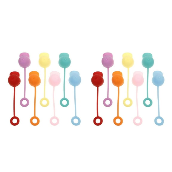 Masteelf 14 pcs Silicone Straw Cover Straw Cap Coffee Straw Topper Reusable Straw Caps Silicone Straw Tips Protector Small Straw Covers Drinking Straw Caps