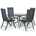thumbnail image 1 of vidaXL 5 Piece Outdoor Dining Set Aluminium and Textilene Black, 1 of 5