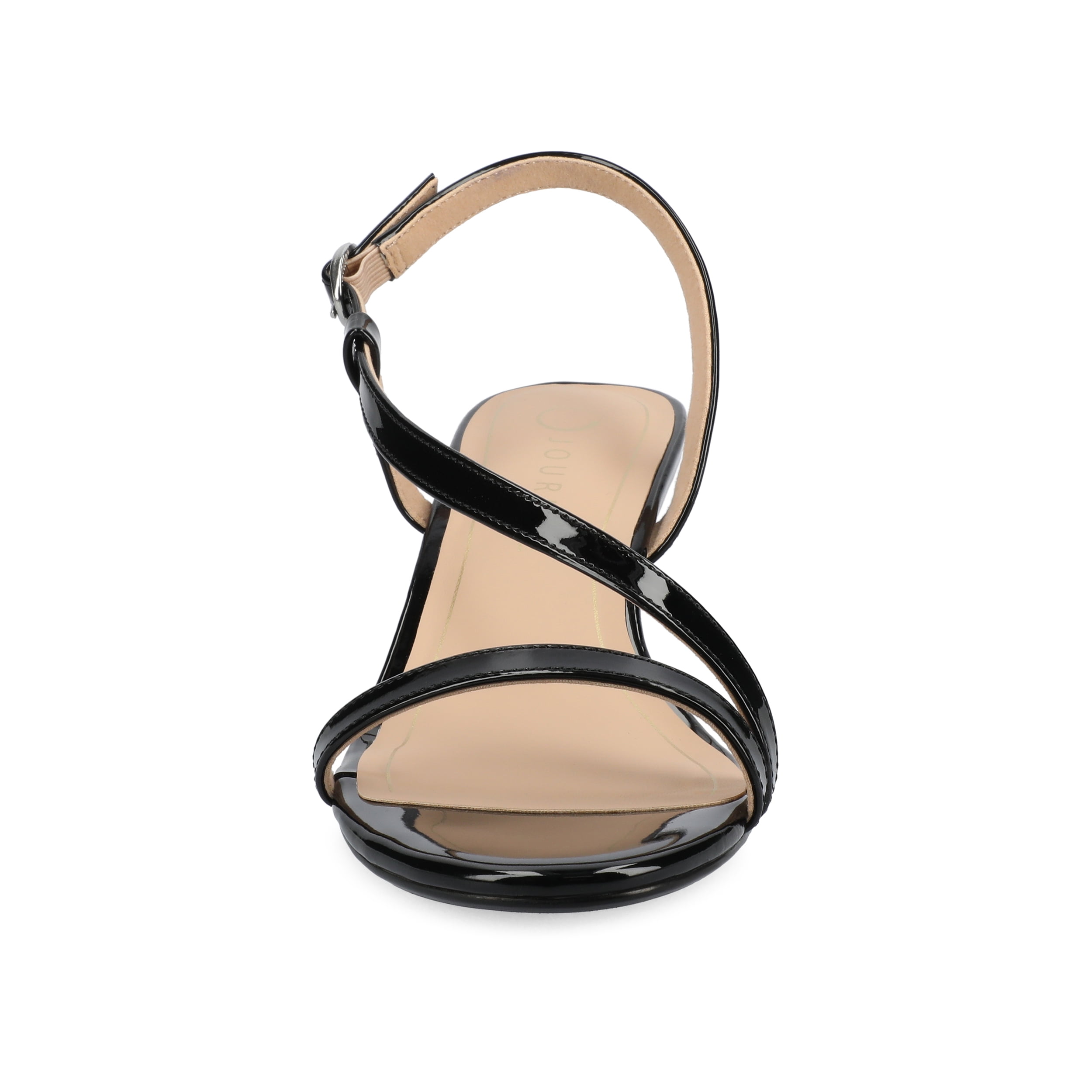 Journee Womens Jemry Crossover Strap Kitten Heel Dress Sandals