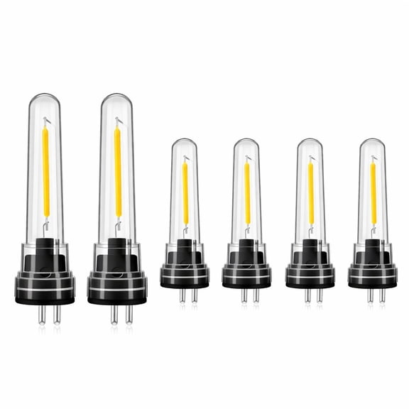 Lsupdaol 6 Pcs S14 Bulbs for Outdoor String Lights 1.5 W LED String Light Bulbs with 2 Prongs 2700k 120v Waterproof S14 LED Replacement Accessories for Outdoor Patio, Warm White (White)