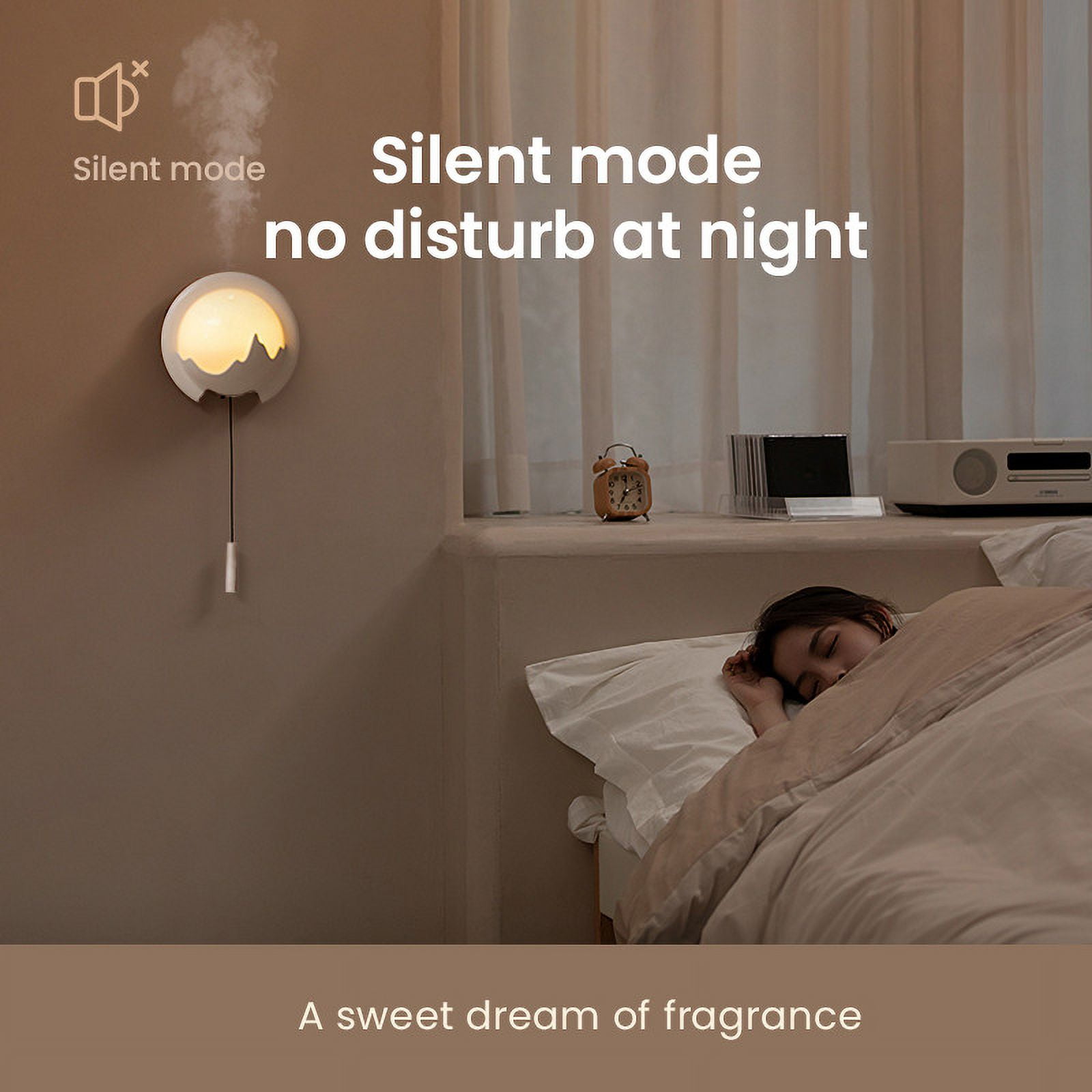 Christmas Savings Clearance! FELTREE Wall Mounted Night Light Humidification 3 Lighting Modes Silent Mist Humidifier with Remote Control Room Adjustable Mist Mode Suitable for Home, Office