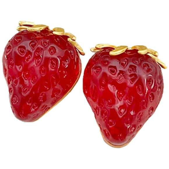 1 par de pendientes de fresa, pendientes de fruta, joyería de moda para mujer