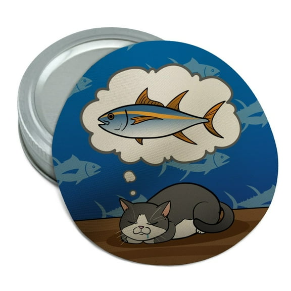 Cat Dreaming of Fish Round Rubber Non-Slip Jar Gripper Lid Opener