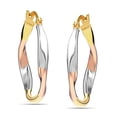 thumbnail image 4 of LeCalla 925 Sterling Silver Earrings for Women | Rose-Gold & Yellow-Gold Plated Silver Hoops, 4 of 6