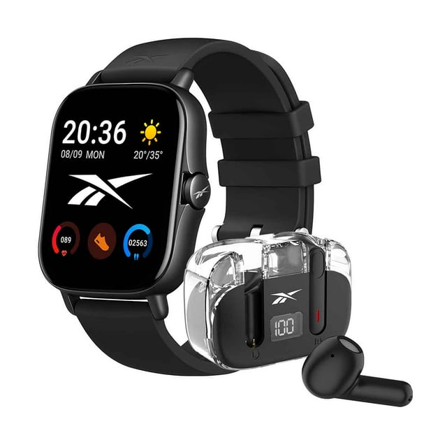 SMARTWATCH REEBOK SPORT PACK CON AUDIFONOS TWS NEGRO