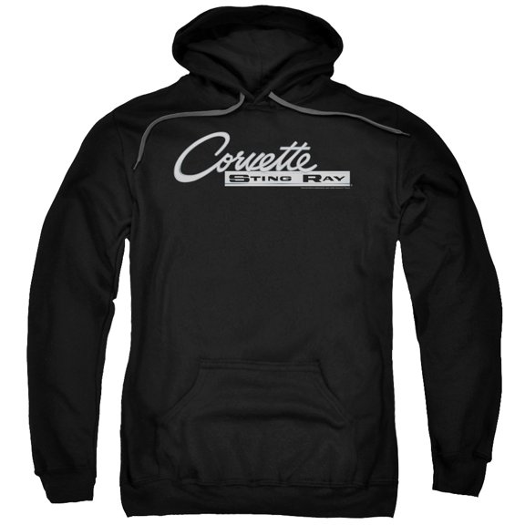 Chevrolet Chrome Stingray Logo Adult Pullover Hoodie Sweatshirt Black 4X