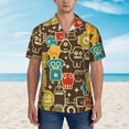 thumbnail image 4 of Daiia Robot and Monsters Hawaiian Shirt for Men Gentle Cotton Regular Short Sleeve Casual-Large, 4 of 9