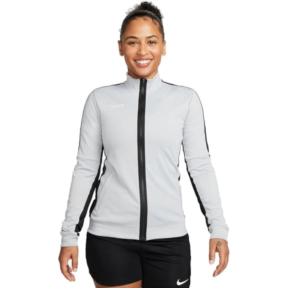 Nike Women's Knit Soccer Football Full Zip Track Jacket Gray Black Size XS