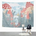 thumbnail image 2 of ZEALGNED Wonderland Landscape with Mushrooms Ferns and Grass Caterpillar with Hookah Cheshire Wall Art Hanging Tapestry Home Decor for Living Room Bedroom Dorm 51x60 inch, 2 of 2