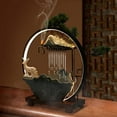 thumbnail image 5 of Tabletop Water Fountain, Indoor Waterfall with Round LED Light & Ceramic Elks, Mist Maker and Incense Holder for Home Office Decor, 5 of 18