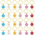 thumbnail image 1 of 24 llaveros de flores de 6 colores, de aleación de esmalte de 1,77 pulgadas, con colgante de esmalte para bolsos y accesorios de cartera., 1 of 5