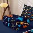 thumbnail image 5 of Homewish Kids Cartoon Dinosaur Zipper Twin Comforter Sets with Fitted Sheet and 2 Pillowcases,Jungle Dino 3D Ancient Animals Zipper Bedding Set For Boys,Colorful Wildlife,Reversible,4 Pieces, 5 of 7