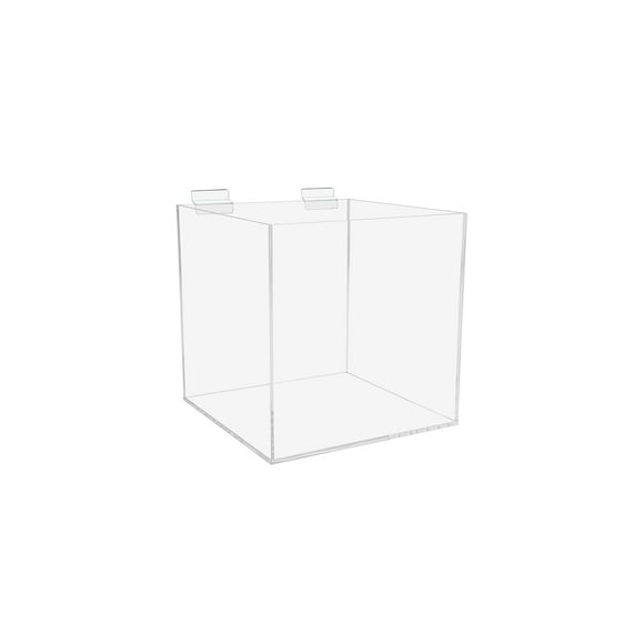 9" Acrylic Slatwall Box Lot of 4 Bin 5 Sided Clear Acrylic Display Box
