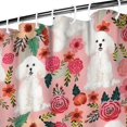 thumbnail image 3 of Bichon Frise Dog and Pioneer Flower Shower Curtain 84"x72" ,Bathroom Decorative Shower Curtains Set with 12 Hooks,Modern Waterproof Washable Shower Curtain, 3 of 6