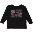 thumbnail image 3 of Inktastic Breast Cancer Awareness Pink Ribbons and Flag Boys or Girls Long Sleeve Toddler T-Shirt, 3 of 5
