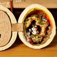 thumbnail image 2 of HUGFEGWE Dollhousse Miniature DIY House Kit Walnut Shell Bunny Building Cabin Handmade Home Craft Model Mini Kit for Child and Lover Friend UA824-9724, 2 of 9