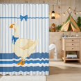 thumbnail image 2 of Erosebridal Goose Shower Curtain 72Wx72L for Girls, Blue Bow Stripes Waterproof Bathroom Curtain, 2 of 5