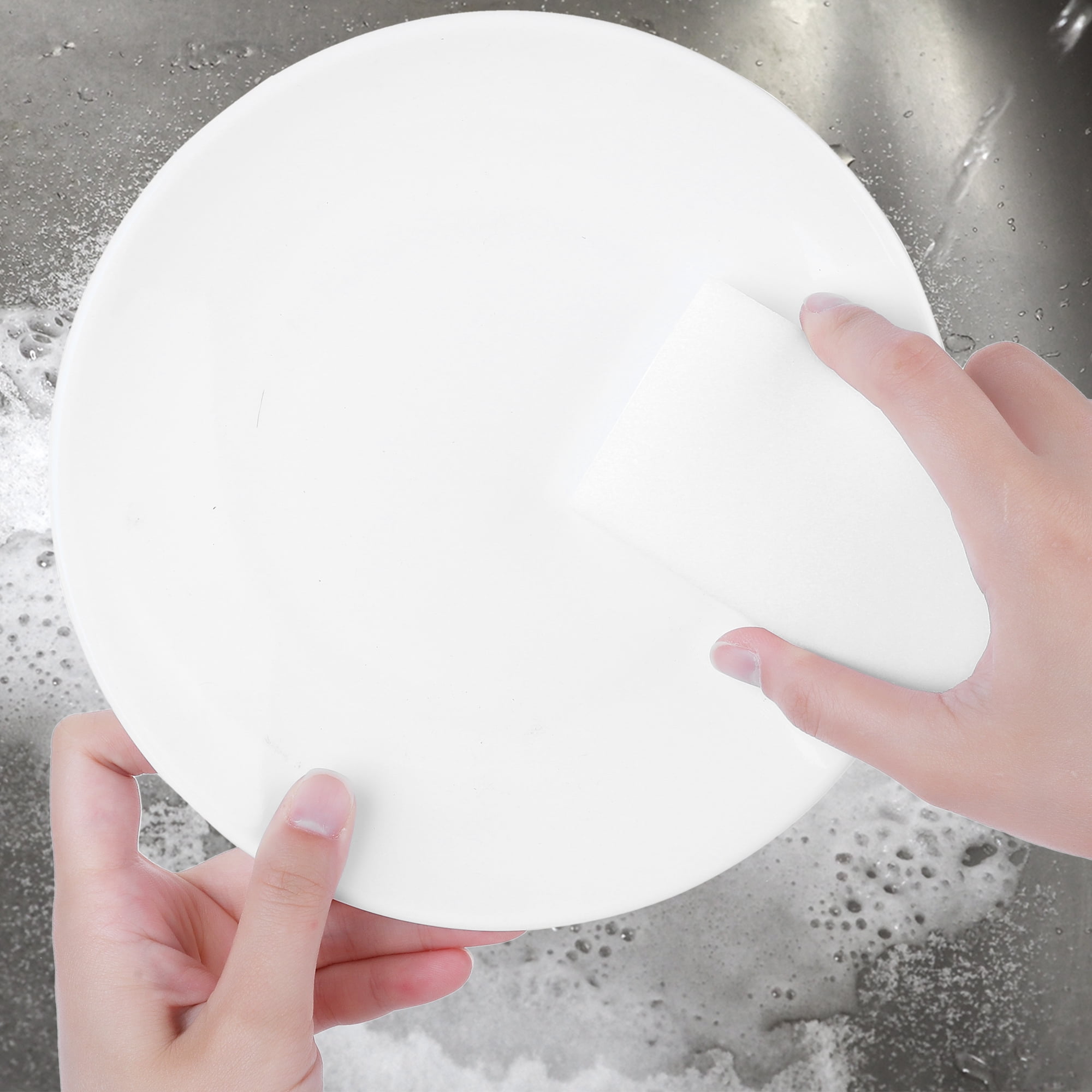 Unique Bargains Large Scratch Scrub Sponges Kitchen Sponges White 5 Pcs/3.9"x2.4"x0.8"