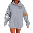 thumbnail image 2 of FDGIU Spooky Season Cute Ghost Graphic Women's Halloween Sweatshirt Oversized Crewneck Pullover Long Sleeve Casual Top Halloween Shirts for Women, 2 of 3